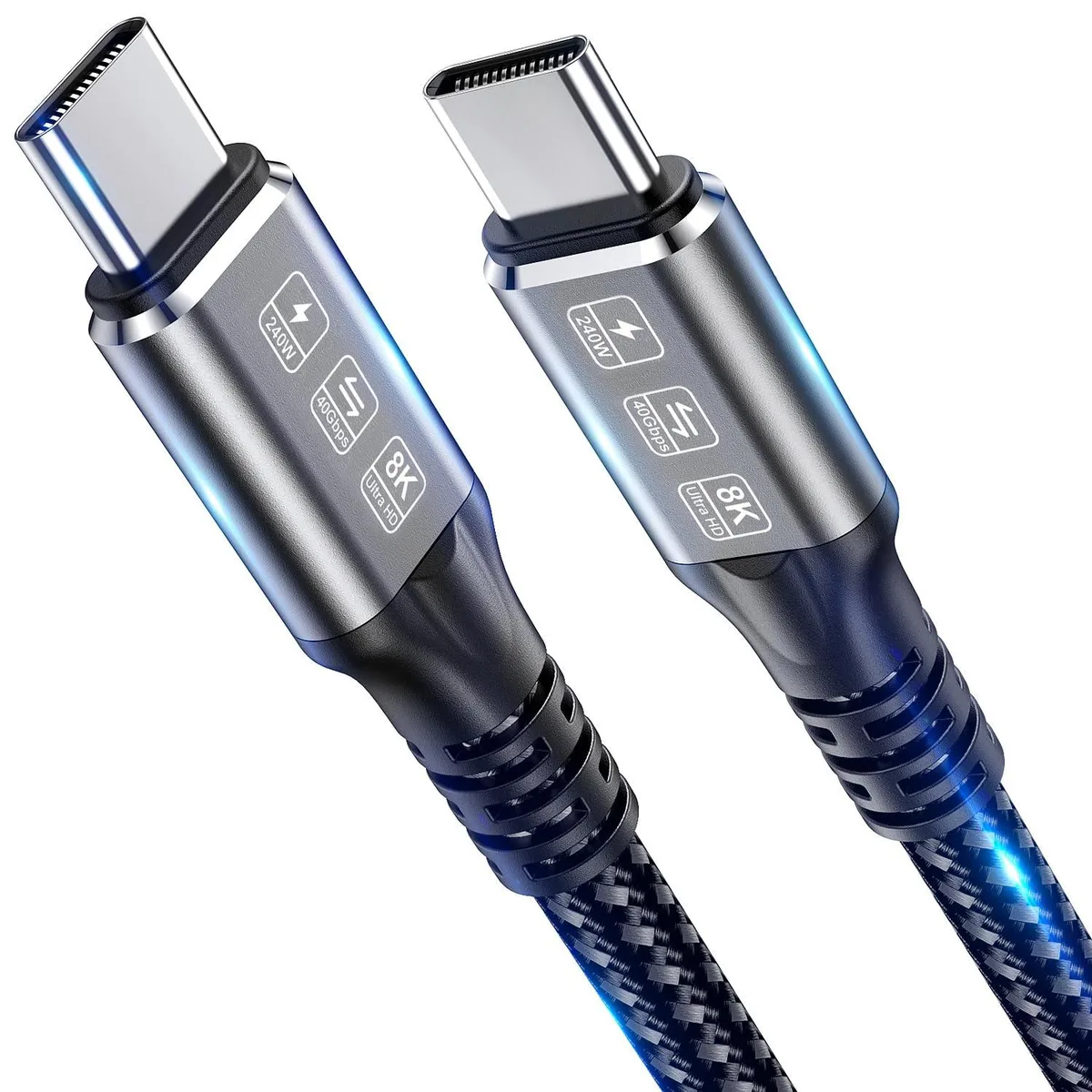 KEHIPI KEHIPI T4-Black-6 Thunderbolt 4 Cable 6.6ft 240W 40Gbps — product photo