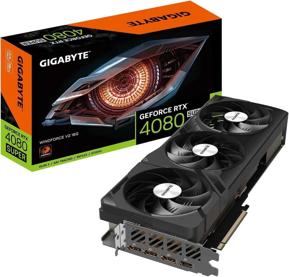 GIGABYTE GIGABYTE GeForce RTX 4080 SUPER WINDFORCE V2 16G graphics card — product photo