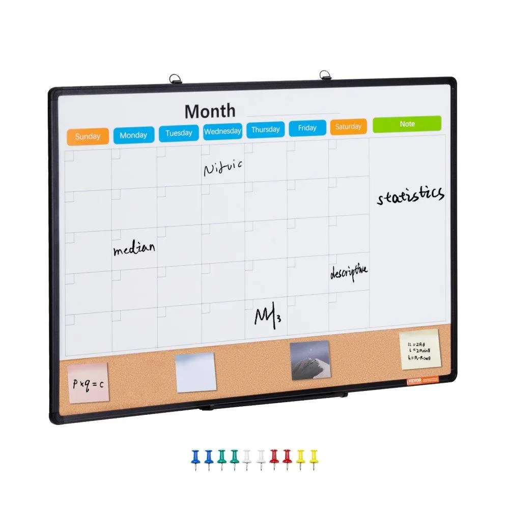 VEVOR VEVOR 36 x 24 in Calendar Whiteboard Cork Board Combo Aluminum Frame — product photo