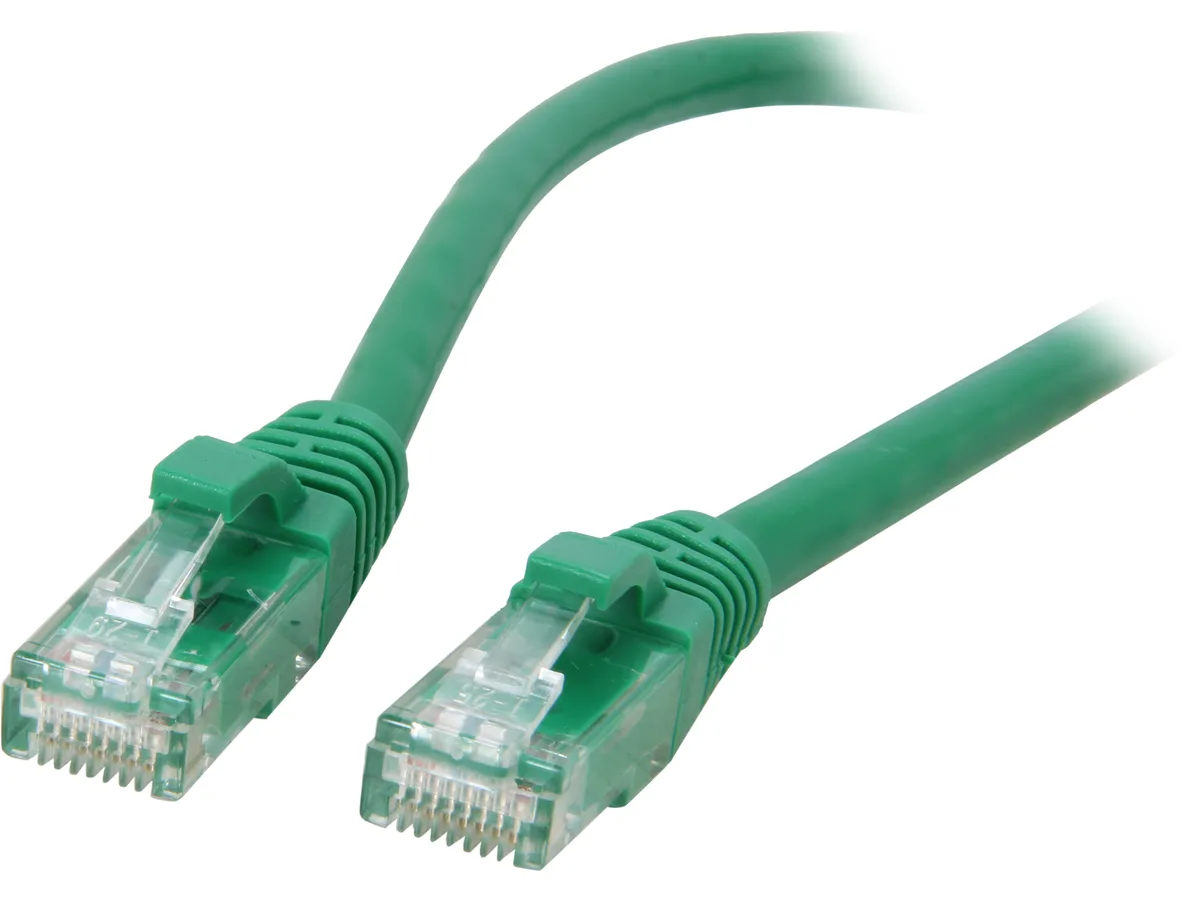 Cables To Go Cables To Go 27170 Cat6 network ethernet cable 1 ft green snagless UTP 24 AWG 50 micron gold RJ45 — product photo