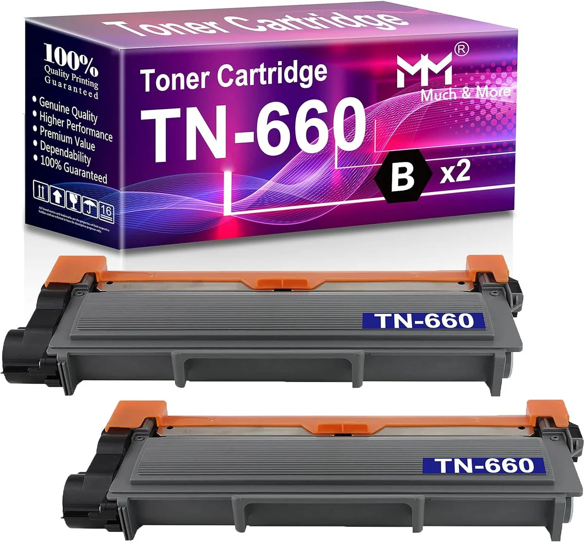 MUCHMORE Skincare MUCHMORE Skincare TN660 compatible toner cartridge 2-pack black 2600 pages — product photo