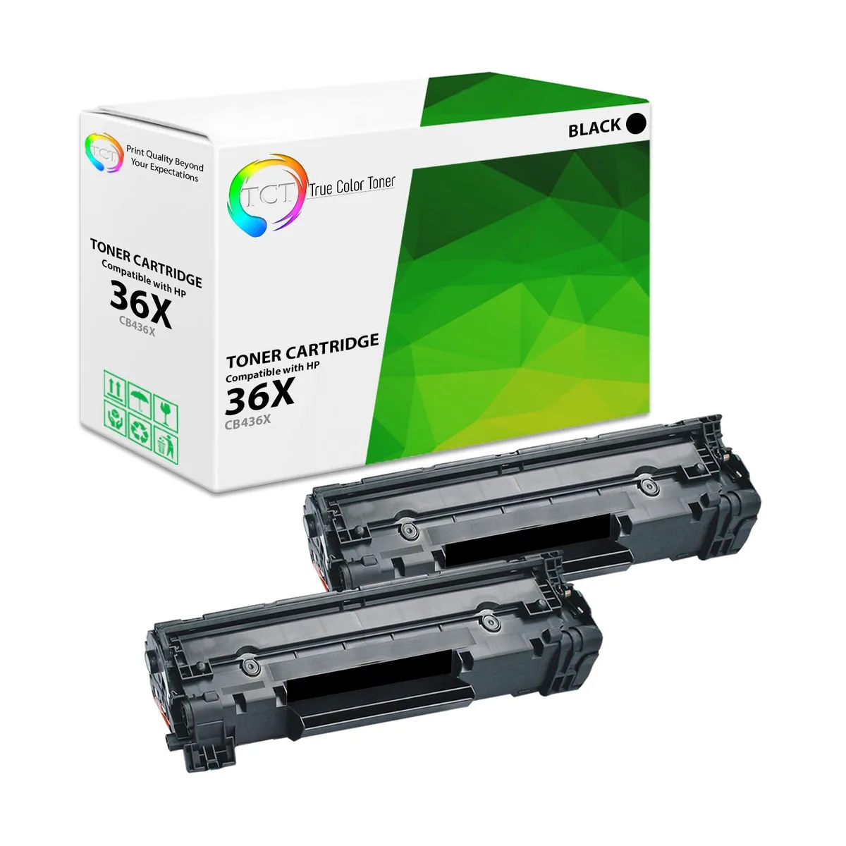 True Color Toner True Color Toner 36X CB436X Black High Yield Toner Cartridge 2 Pack — product photo