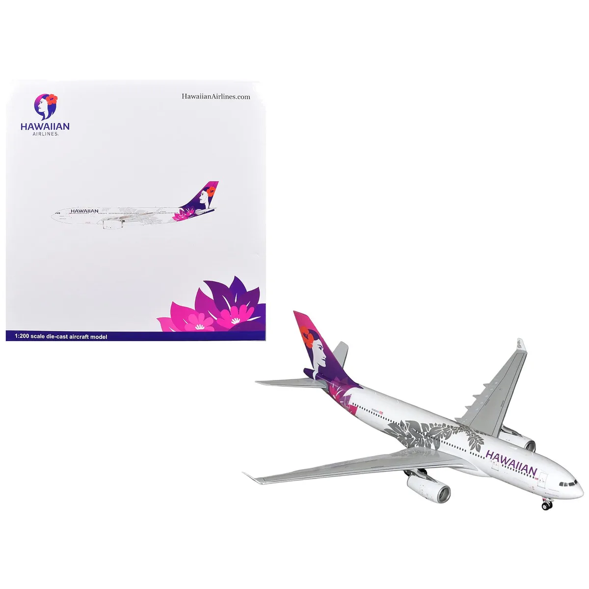 GeminiJets GeminiJets Airbus A330-200 Hawaiian Airlines N360HA 1/200 Diecast Hobby Collectible — product photo