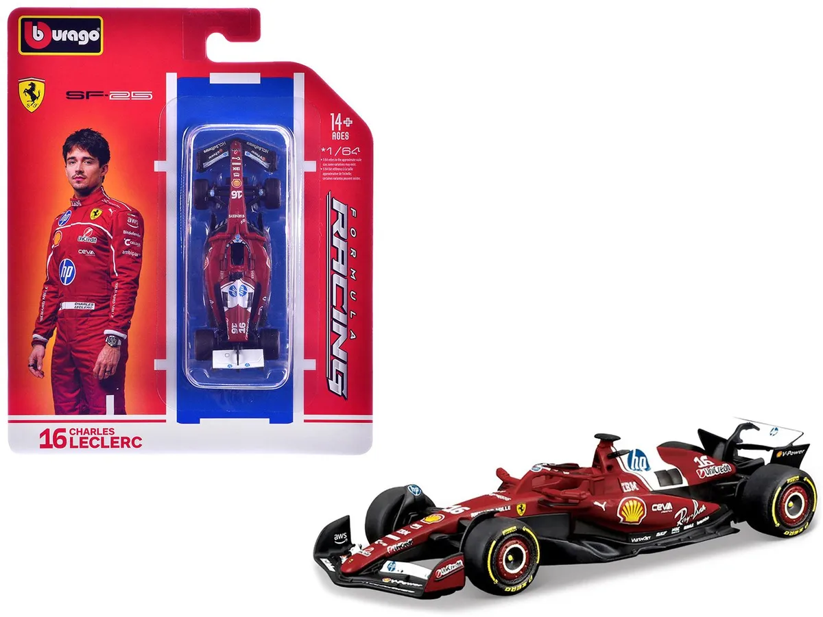BBURAGO BBURAGO Ferrari SF-25 #16 Charles Leclerc 2025 1/64 Diecast Hobby Collectible — product photo