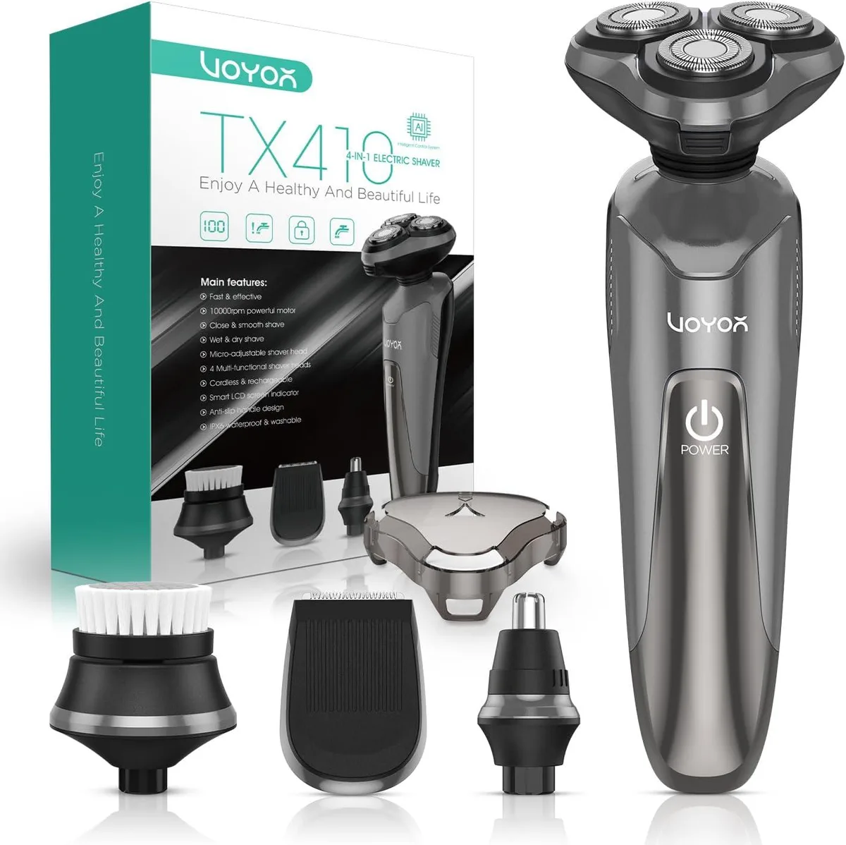 TAURKENAM TAURKENAM TX410 4-in-1 rotary shaver grey — product photo