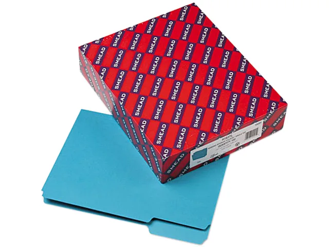 Smead Smead 10291 Interior File Folders 1/3 Cut Top Tab Letter Teal 100/Box 11 pt — product photo