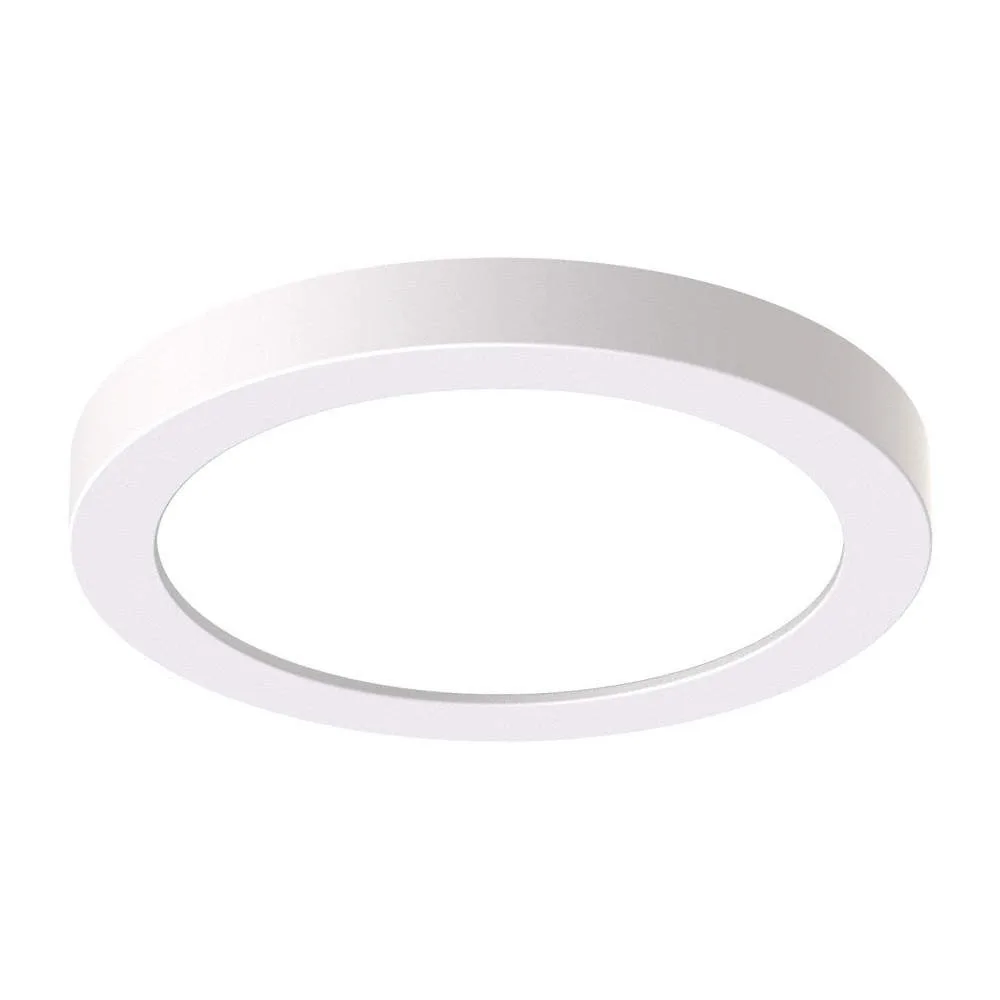 White 4-inch round edge-lit LED downlight with remote driver box