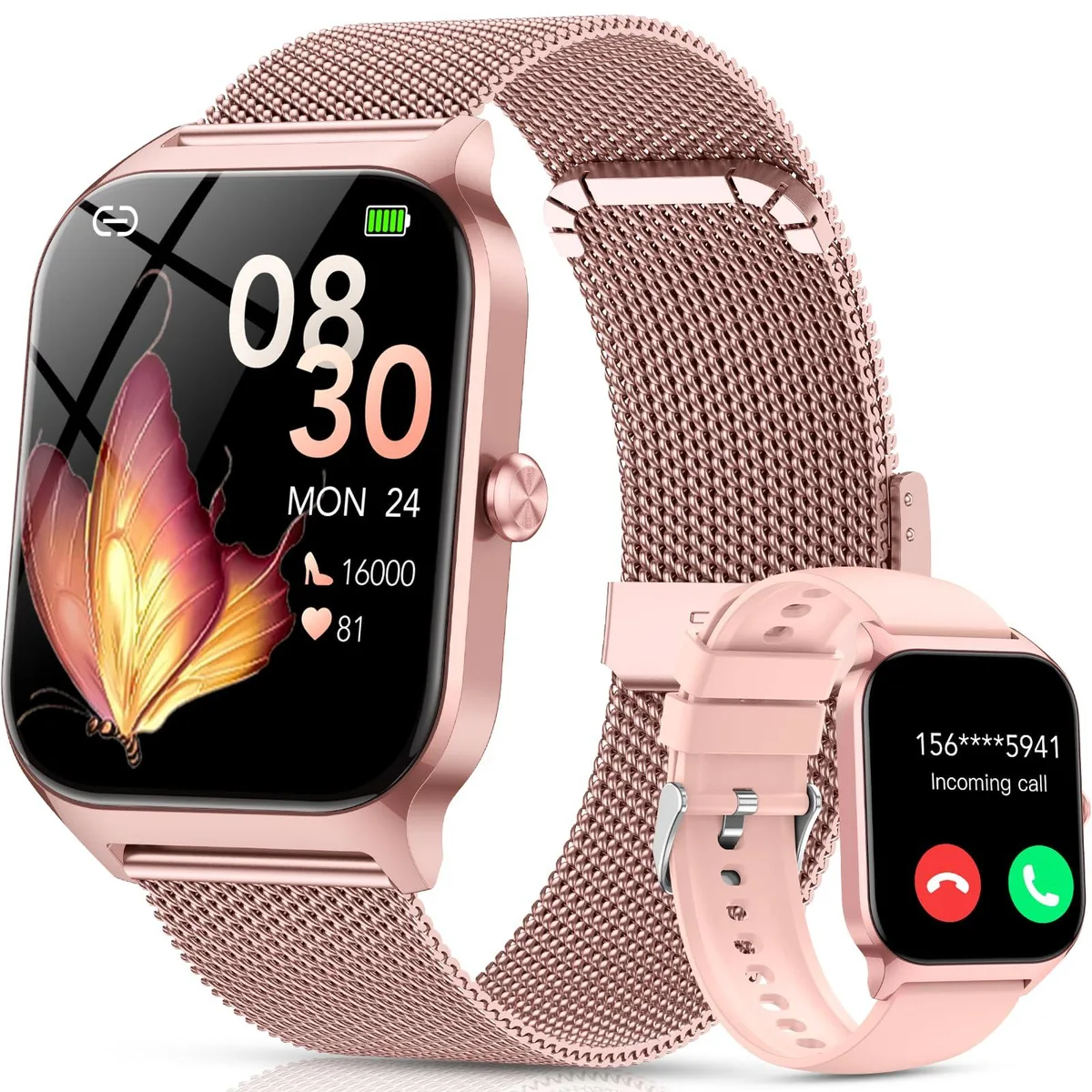  CASCHO P125 smart watch Rose and Pink 1.85" AMOLED Bluetooth 5.4 — product photo