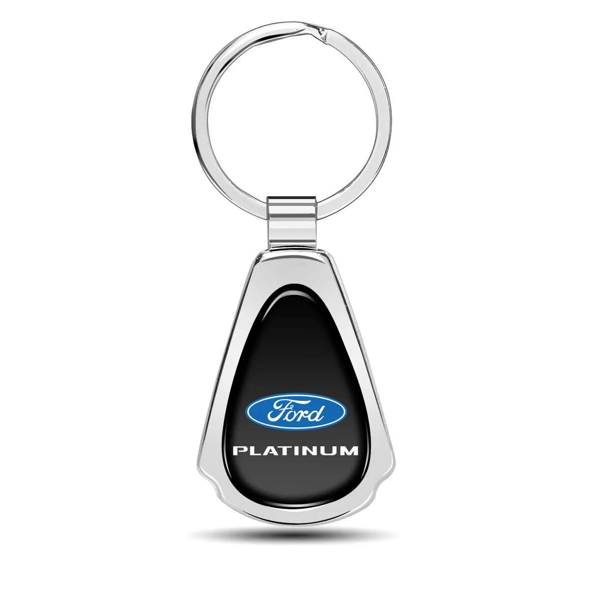 iPick Image, LLC iPick Image, LLC Ford Platinum Black Dome Chrome Teardrop Key Chain — product photo