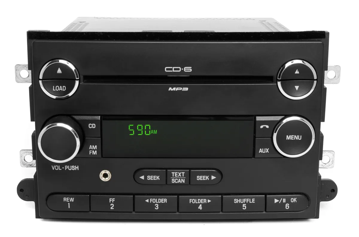 1 Factory Radio 1 Factory Radio 8E5T-18C815-BF AM/FM MP3 CD receiver with 3.5 mm aux for 2008 Ford Fusion Mercury Milan — product photo