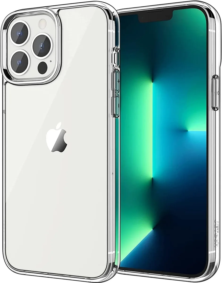 Clear slim case for iPhone 13 Pro 6.1-Inch with transparent back and raised bezels