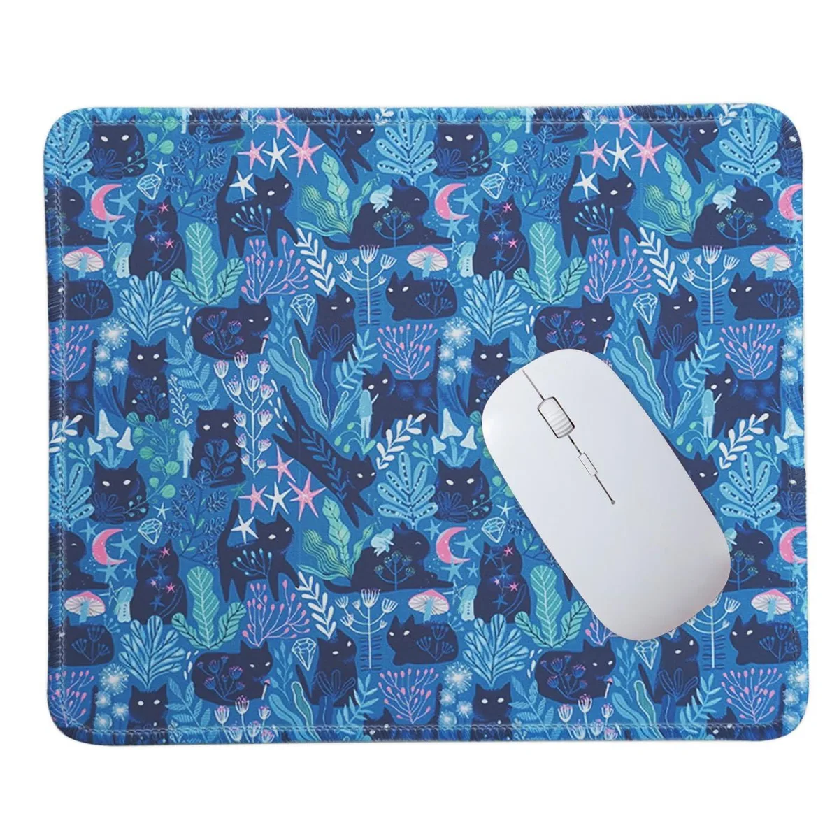 Elyndor Starry Cats mouse pad 9.0 x 7.5 in — product photo