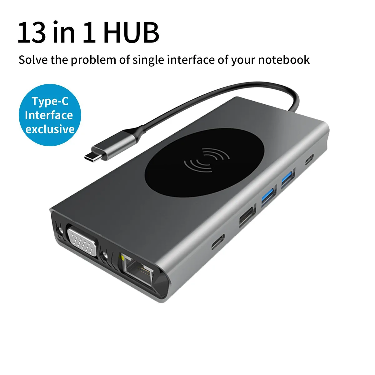 Jansicotek Jansicotek BXS13IN1 13-in-1 dual monitor Thunderbolt 3 dock silver — product photo