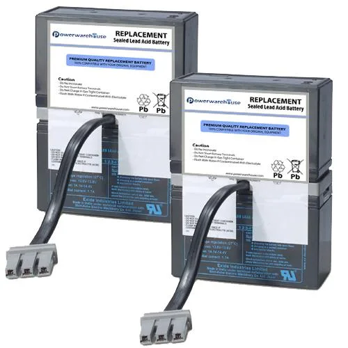 Two sealed 24V lead-acid battery cartridges in a twin pack