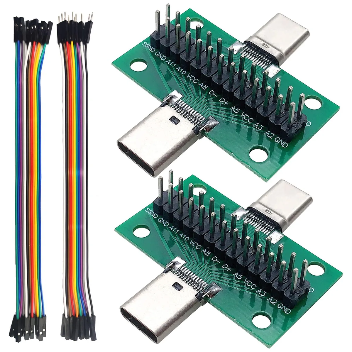  minidodoca USB 3.1 Type-C Male to Male Test Board 24 Pin 2.54 mm with DuPont Wires — product photo