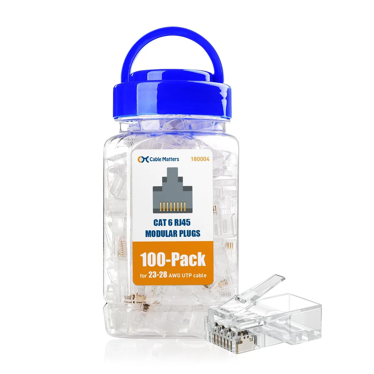  Zebra 180004 CAT6 RJ45 Modular Plugs 50µ Gold 100-Pack — product photo