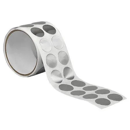 Roll of shiny silver aluminum foil tape, one inch wide, 250 rolls in package