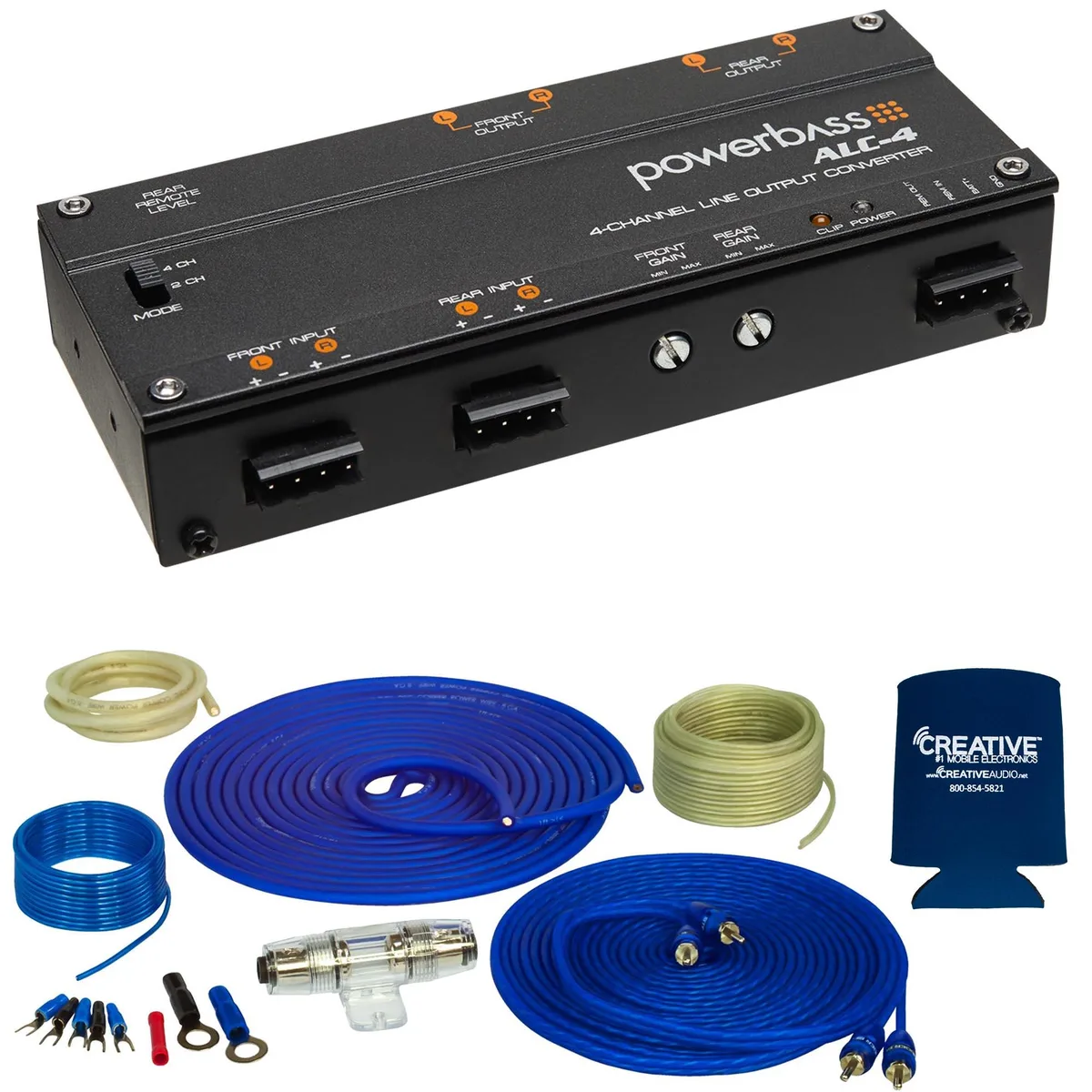 STINGER STINGER SS600XS 8GA 600W Amplifier Wiring Kit with ALC-4 Converter &amp; SSRCB17 17ft RCA Cable — product photo