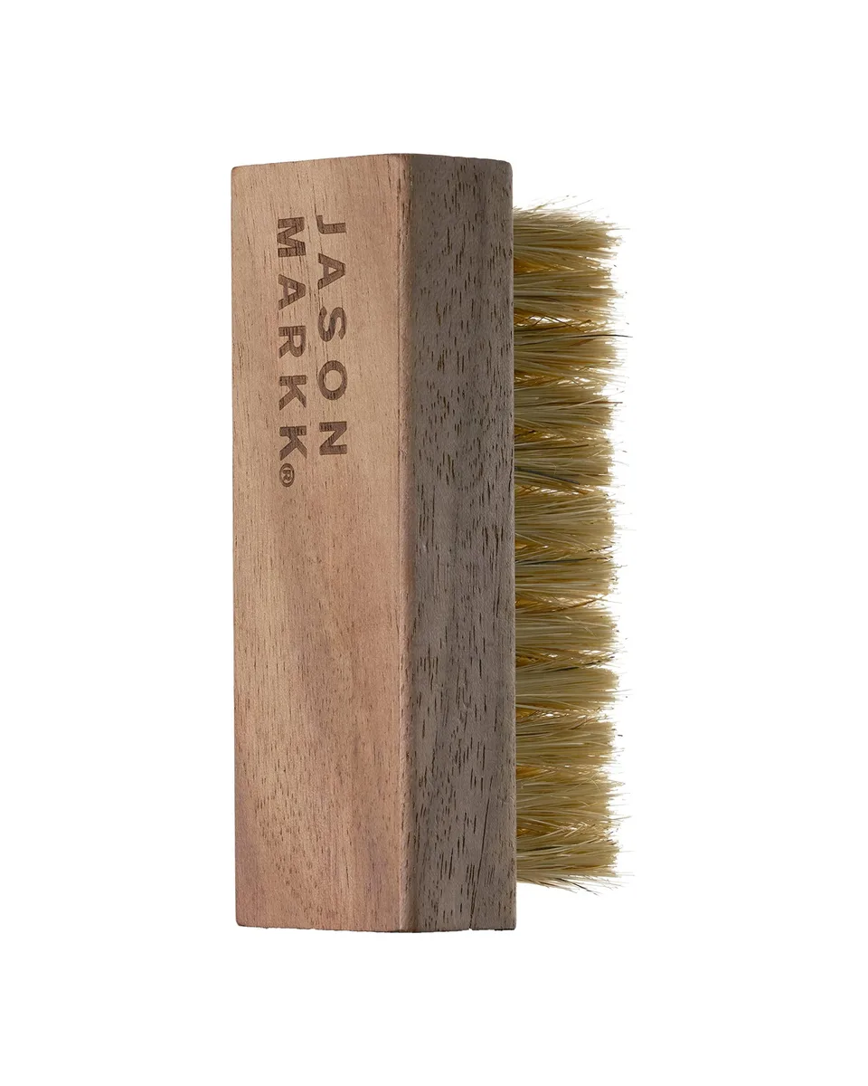 Walnut-handled shoe brush with soft hog bristles