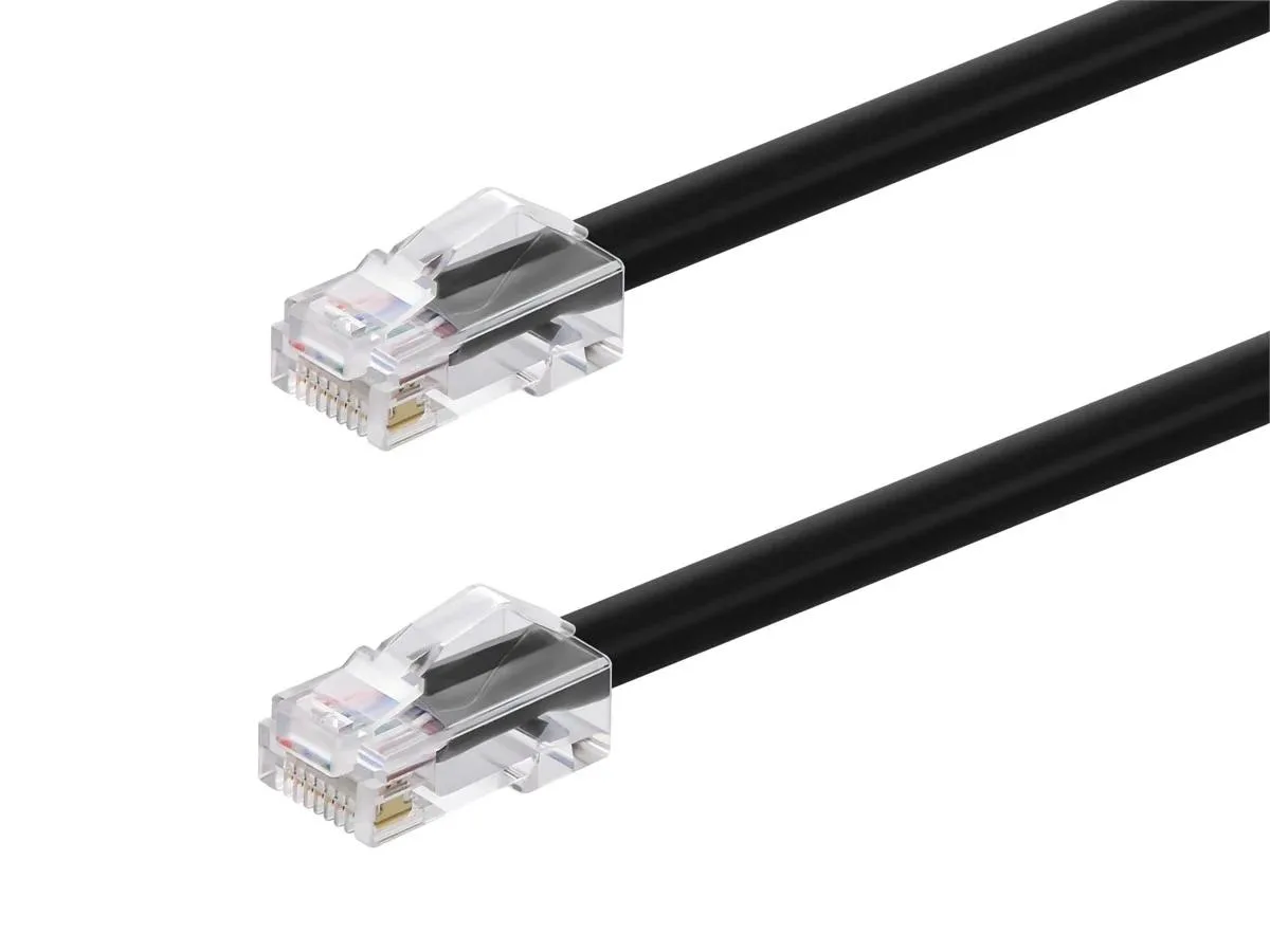 Monoprice Inc. Monoprice 145435 Cat6A STP Patch Cable 50ft Black 26AWG 500MHz 10G Non-Booted — product photo