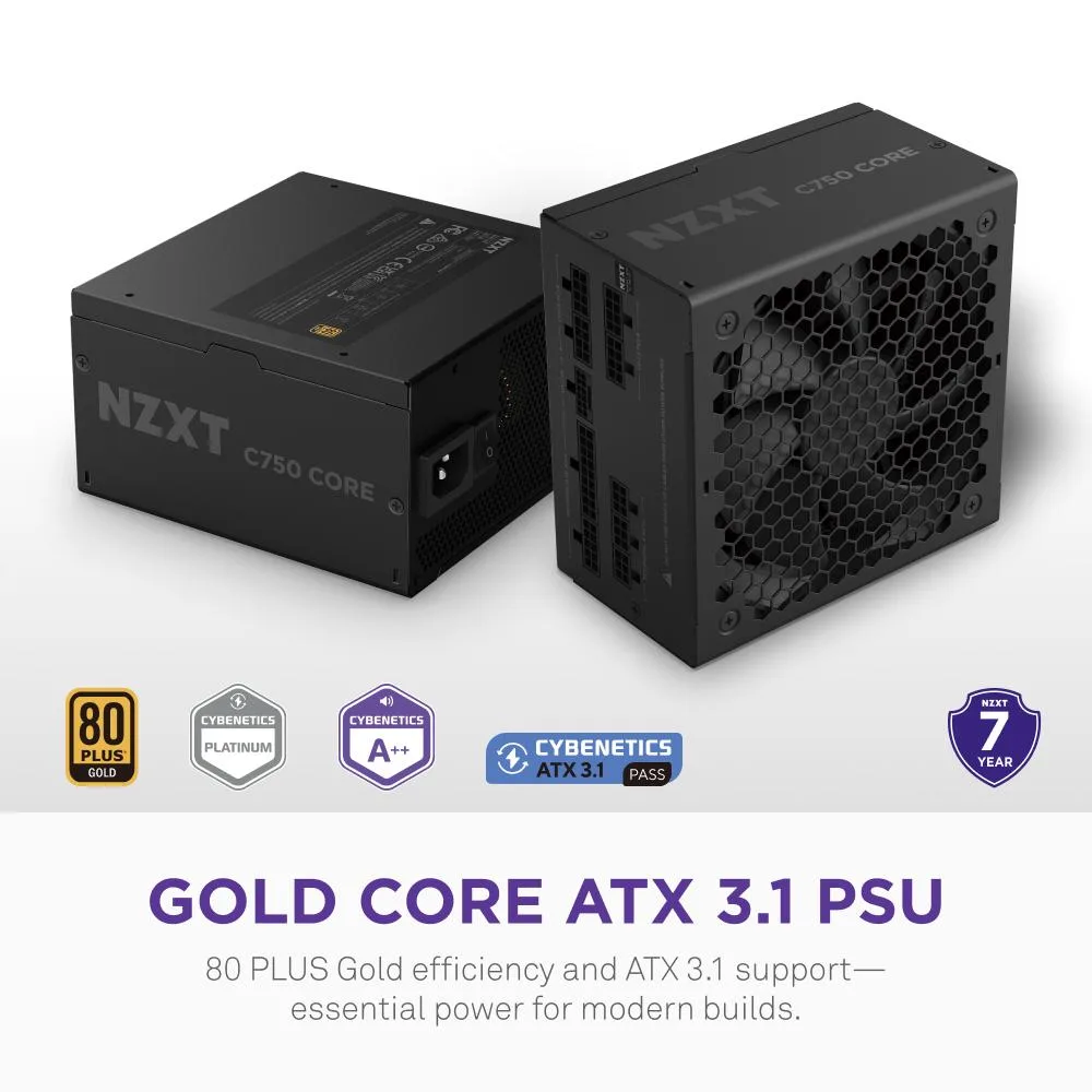 NZXT NZXT PA-7G3BB-US C750 Gold Core 750 W power supply — product photo