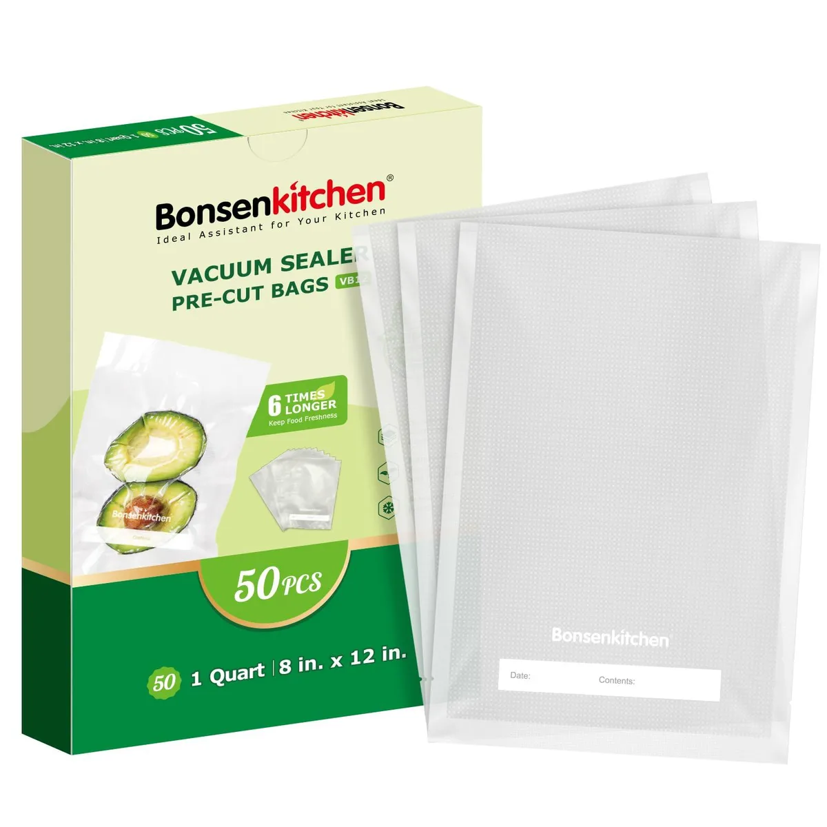  FoodSaver Bonsenkitchen 8" x 12" Vacuum Sealer Bags 50 Quart — product photo