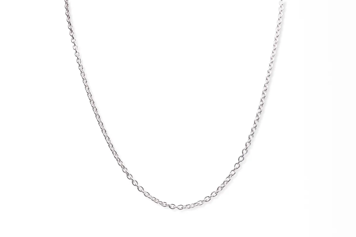 Sterling silver chain made of tiny linked hoops