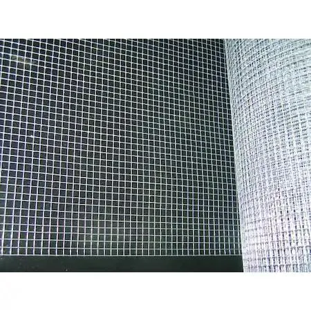 Roll of galvanized steel hardware cloth, 36 inches wide, 50 feet long, 23 gauge wire, quarter-inch square mesh, grey finish