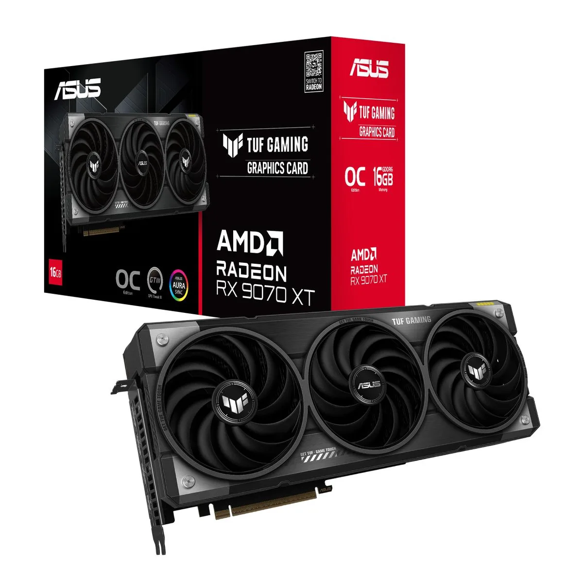 ASUS ASUS TUF Gaming Radeon RX 9070 XT 16GB graphics card TUF-RX9070XT-O16G-GAMING — product photo