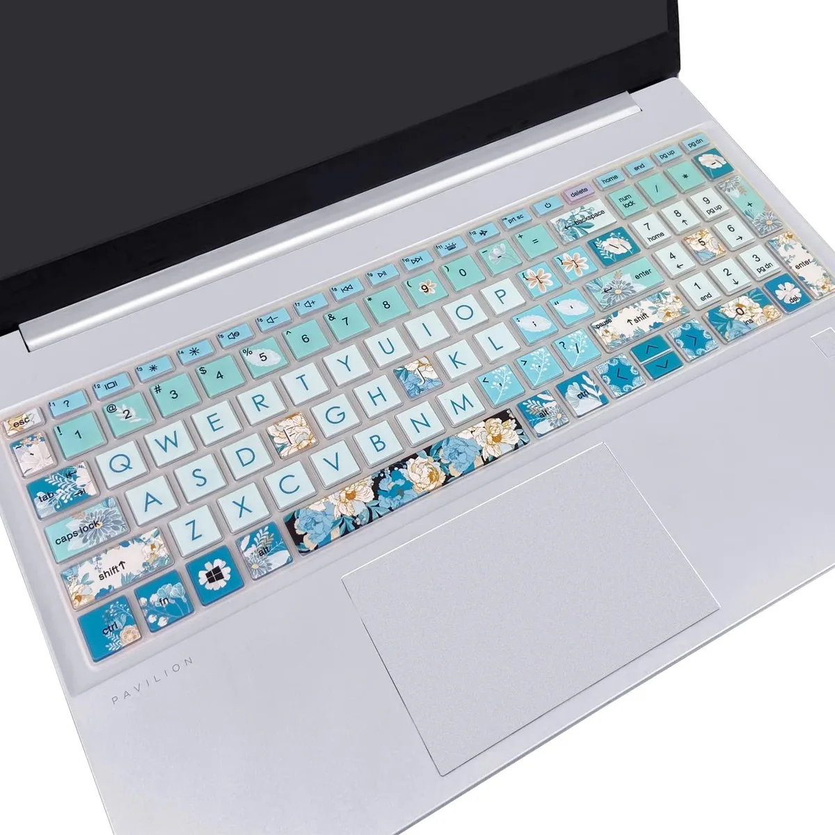  WSLUCKO Silicone Keyboard Cover Peony 15.6 17 HP Pavilion Laptop Replacement Part — product photo
