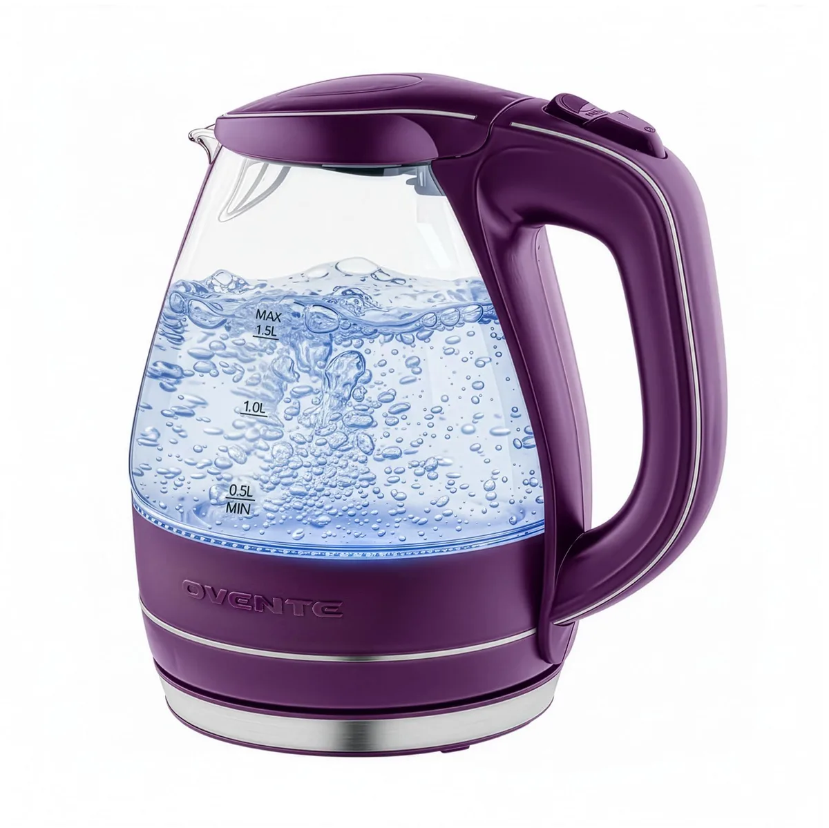  OVENTE KG83P 1.5L Glass Thermo Pot Purple 1100W — product photo