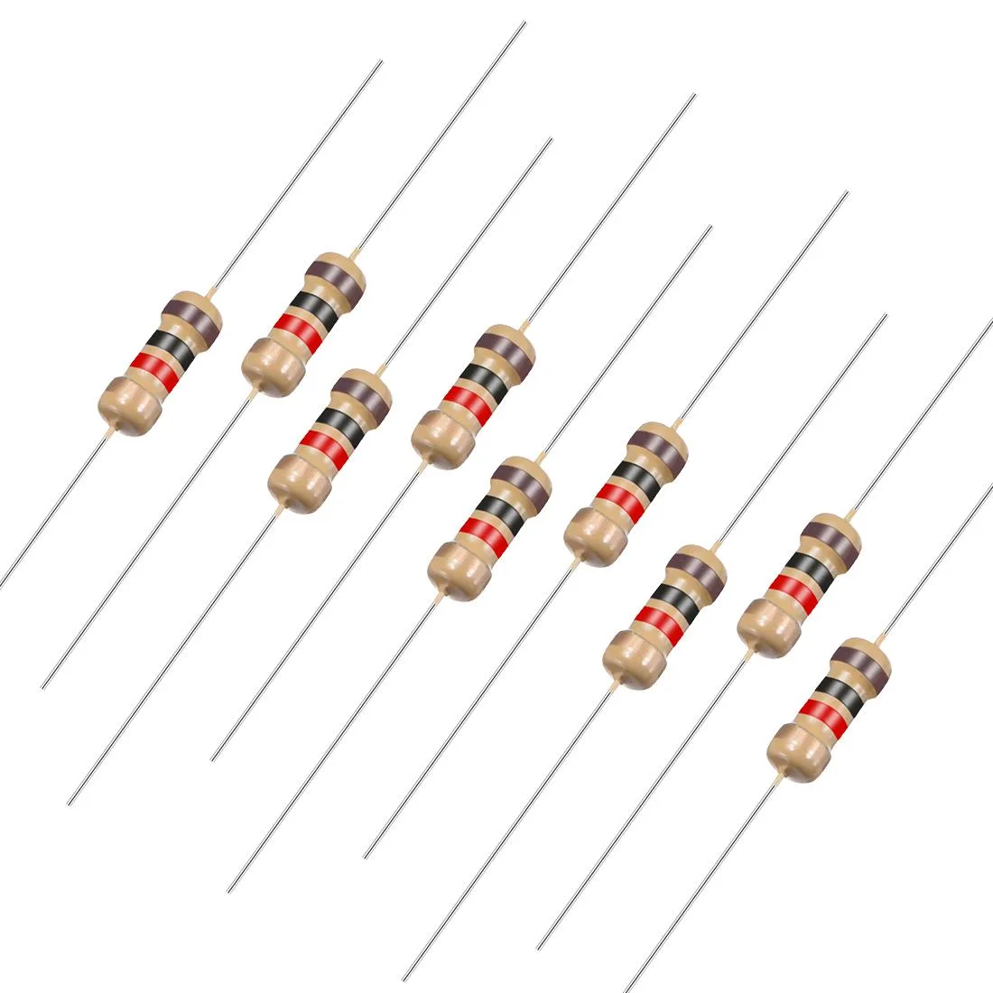 Unique-Bargains Unique-Bargains 100pcs Axial Carbon Film Resistors 1k Ohm 0.25W 5% — product photo