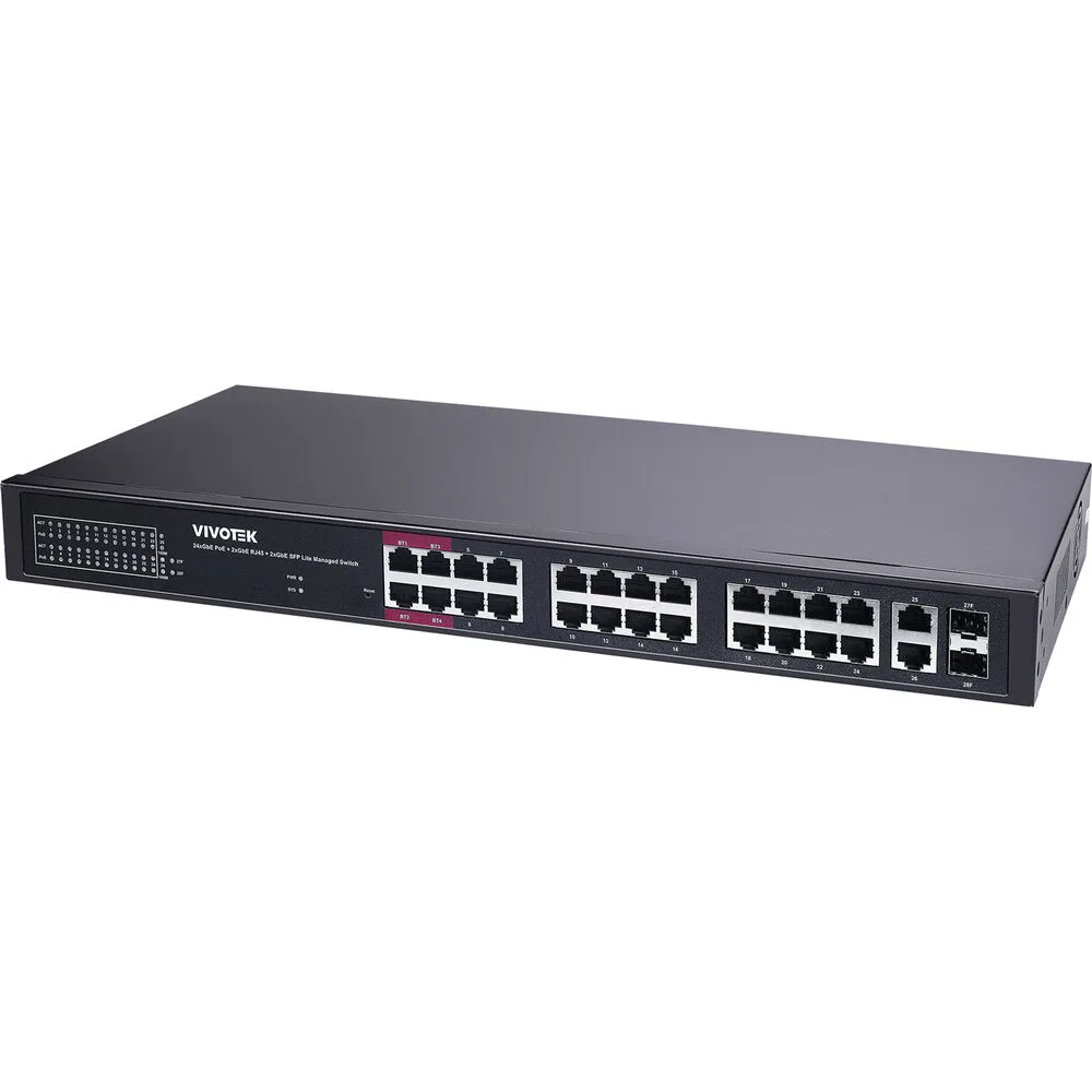 VIVOTEK Inc. VIVOTEK Inc. AW-GEL-285A-380 24-port Gigabit PoE++ managed network switch — product photo