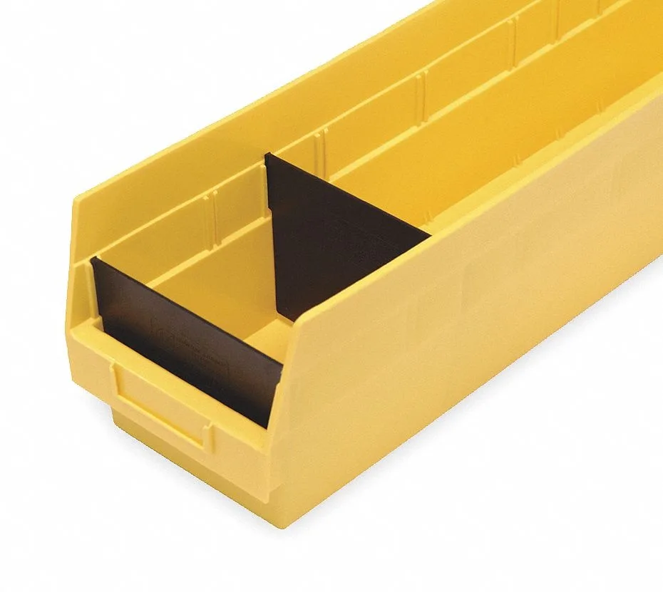 Quantum Storage Systems Quantum Storage Systems DSB201/203/205 Plastic Divider, Black, 4 1/8 in L, 1/2 in H, Pack of 50 — product photo