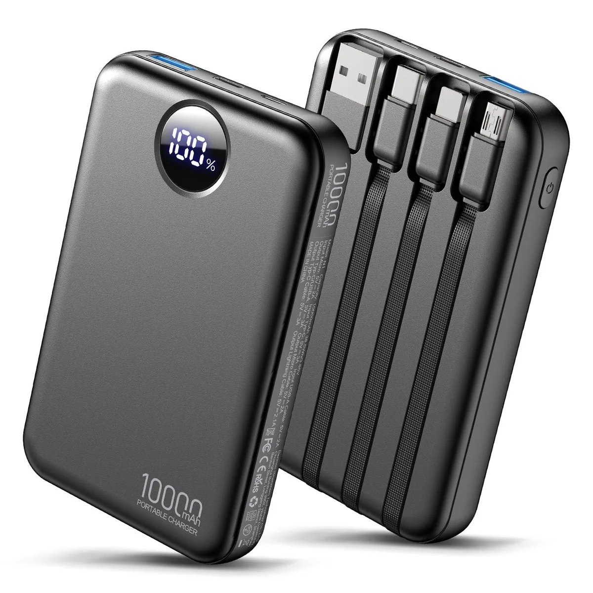 No Sew No Sew N1 power bank 10000mAh 4 built-in cables Black — product photo