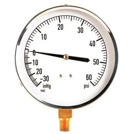 Value Brand Value Brand Industrial Compound Gauge 30 to 0 to 60 psi 4 1/2 in Dial — product photo