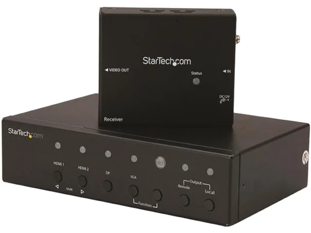 STARTECH STARTECH STDHVHDBT HDBaseT Extender with Switch DisplayPort VGA HDMI CAT5 CAT6 4K 230 ft — product photo