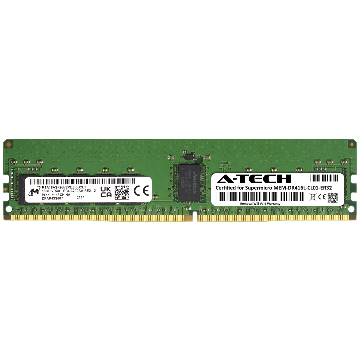 A-Tech A-Tech Supermicro Certified 16GB DDR4 3200 ECC RDIMM 2Rx8 server RAM — product photo