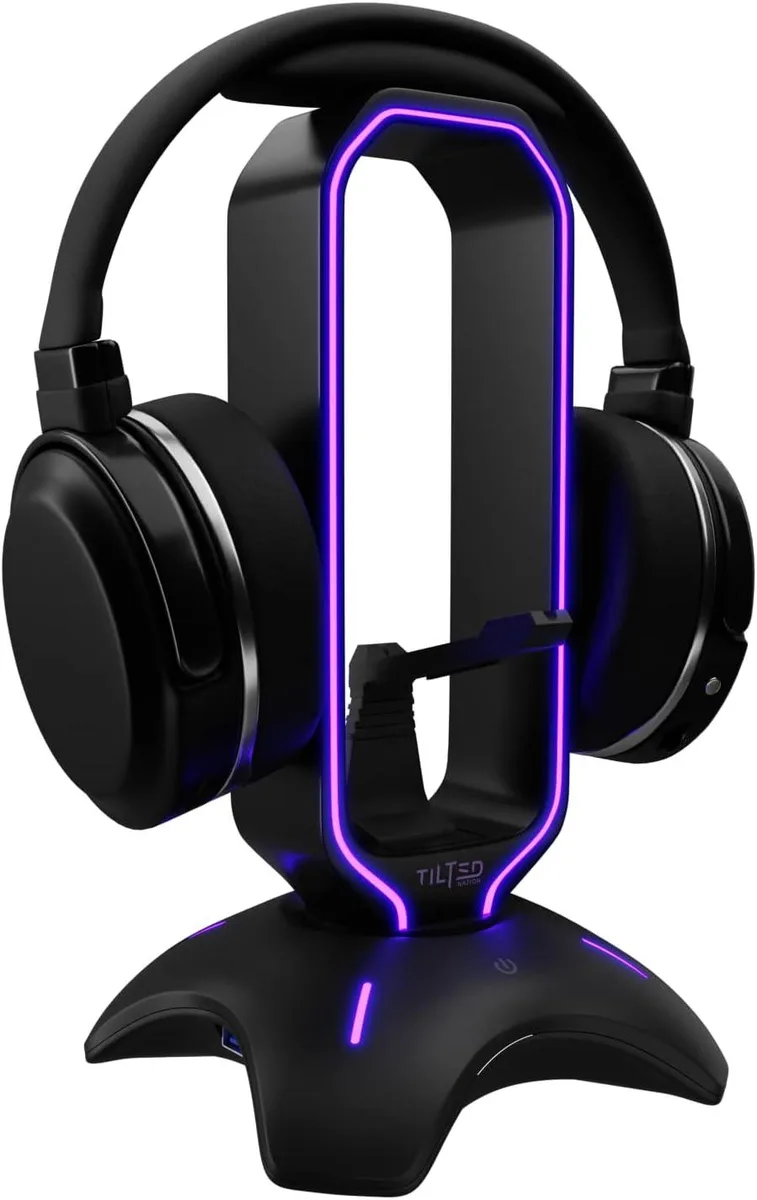 GCON GCON RGB Headset Stand with Mouse Bungee and 2-Port USB 2.0 Hub — product photo