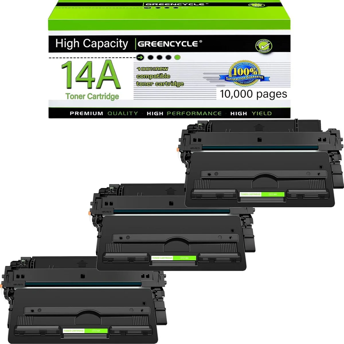 GREENCYCLE GREENCYCLE CF214A Black Toner Cartridge 3 Pack 10000 Pages — product photo