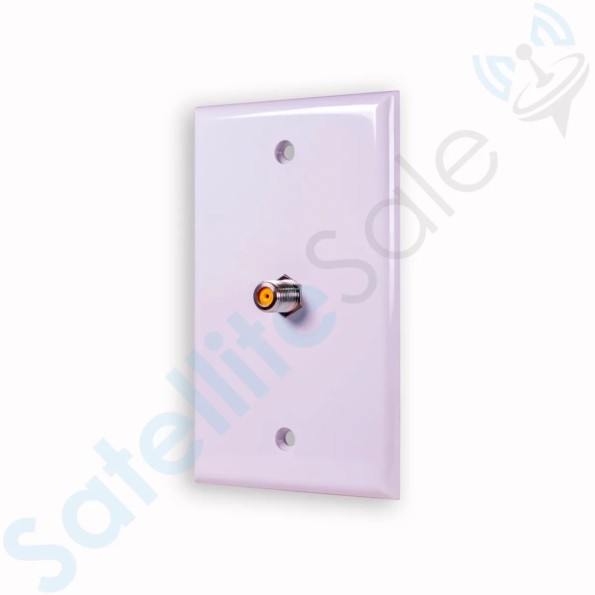 SatelliteSale SatelliteSale Coaxial Wall Plate F-Type RG-6 2.4GHz White with Bracket — product photo