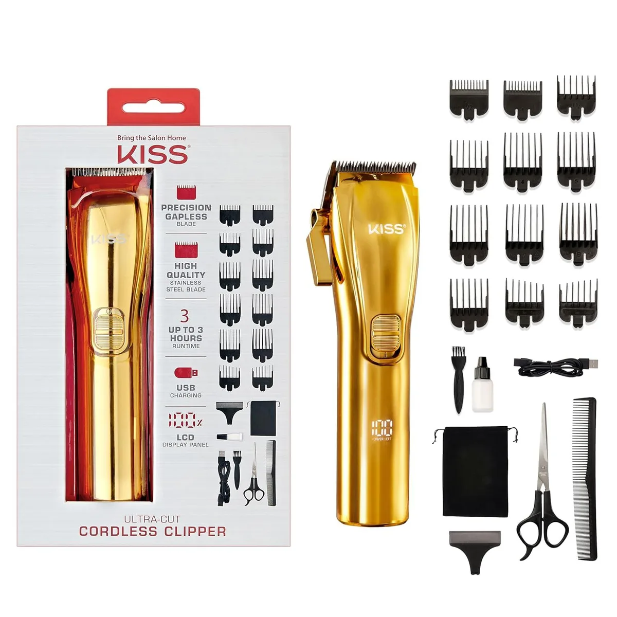 TAURKENAM TAURKENAM KISS Ultra-Cut Cordless Clipper 20 Pc Set trimmers for men — product photo