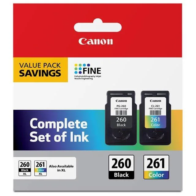 Canon Canon 3725C006 PG-260 &amp; CL-261 ink cartridges (genuine brands) — product photo