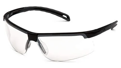Black photochromatic safety glasses with lightweight frame