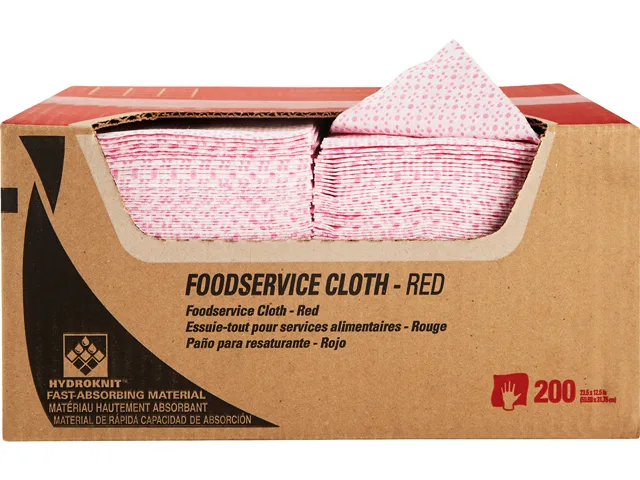 WypAll WypAll 51639 Foodservice Cleaning Cloths Red 200 sheets 12.5 x 23.5 in — product photo