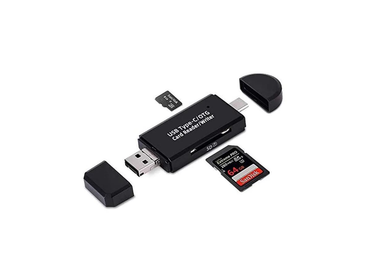 BONAEVER BONAEVER YC-3202 3-in-1 Card Reader USB 2.0 Micro USB Type-C 480Mbps — product photo