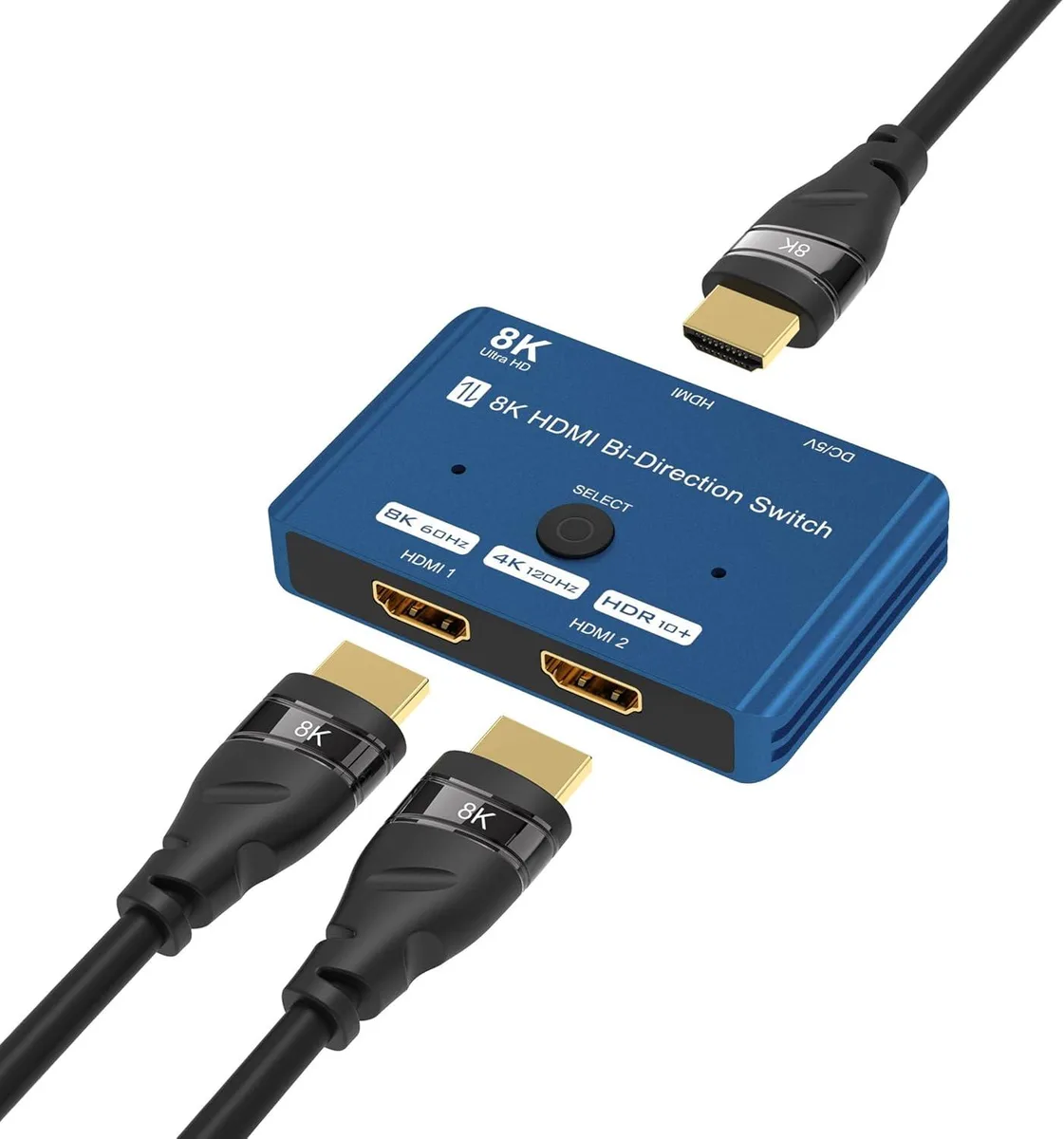 CableDeconn CableDeconn HDMI 2.1 8K Switch Splitter 48Gbps Blue — product photo