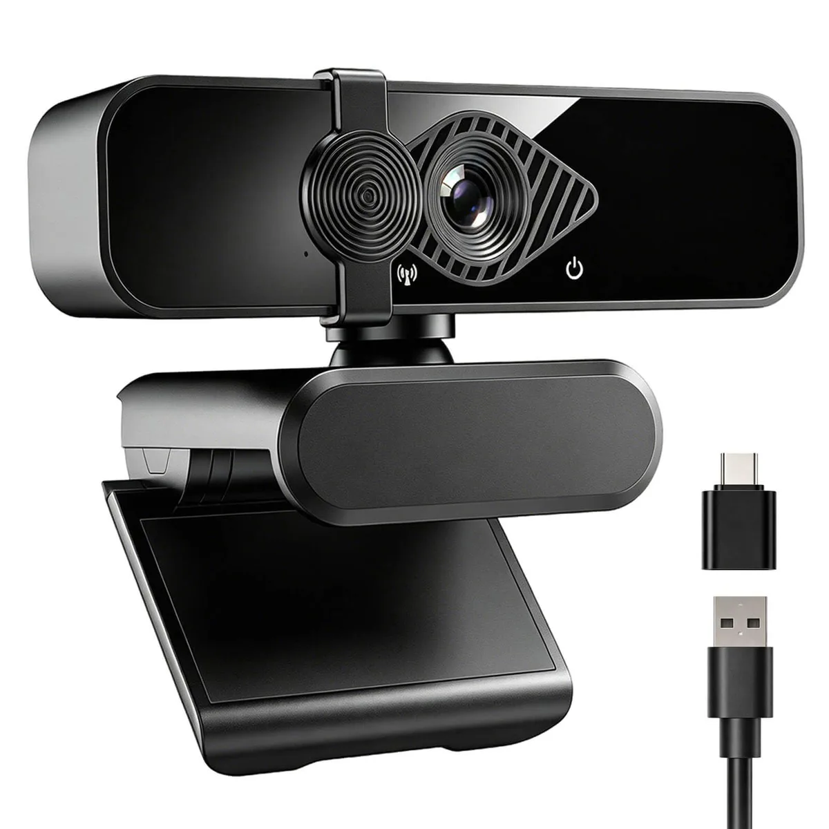  Dobuhont D90-4K-C6B 4K webcam with USB-C adapter — product photo