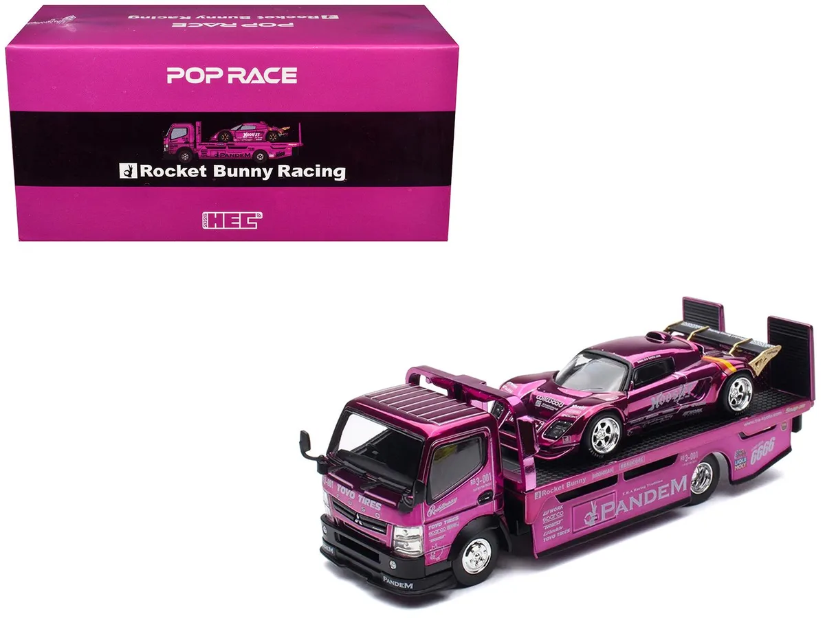Pop Race Pop Race Nissan Pandem Fuso-300 &amp; Lotus Pandem Elise 1/64 Set 2026 hobby collectible — product photo
