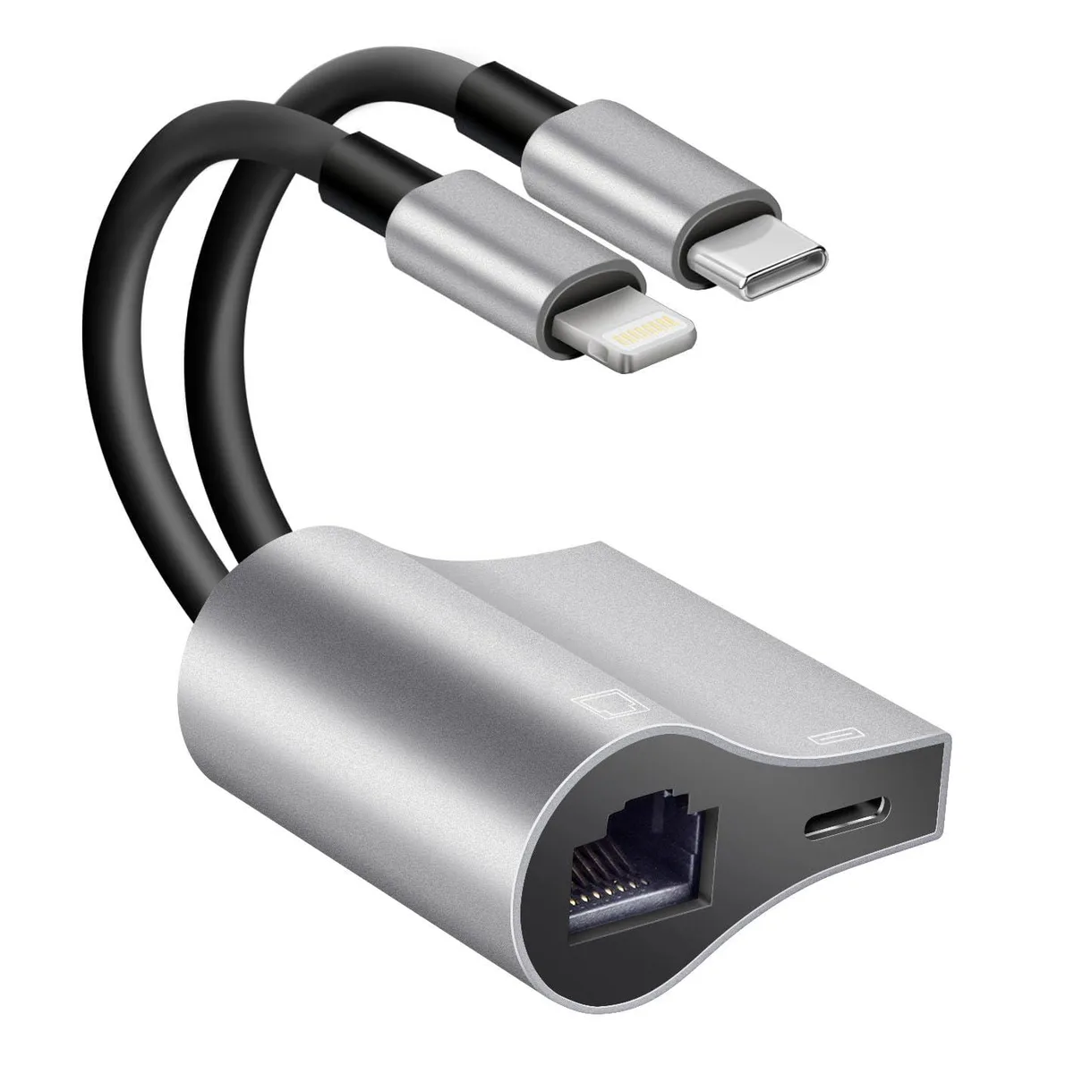  Zebra 1054PRO TC Lightning and USB-C to RJ45 Adapter with Charge Port — product photo